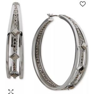 KARL LAGERFELD
PARIS Medium Crystal Triple-Split Hoop Earrings, 1.46"